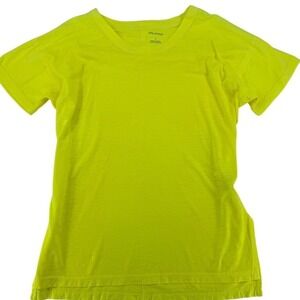 Pilcro Neon Yellow Tee Small Crewneck Cotton Anthropologie NWOT